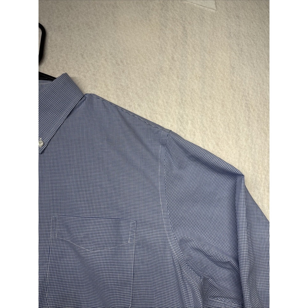 Lauren Ralph Lauren Mens 16 34/35 Classic Fit Blue Gingham Non Iron Dress Shirt - Picture 10 of 16